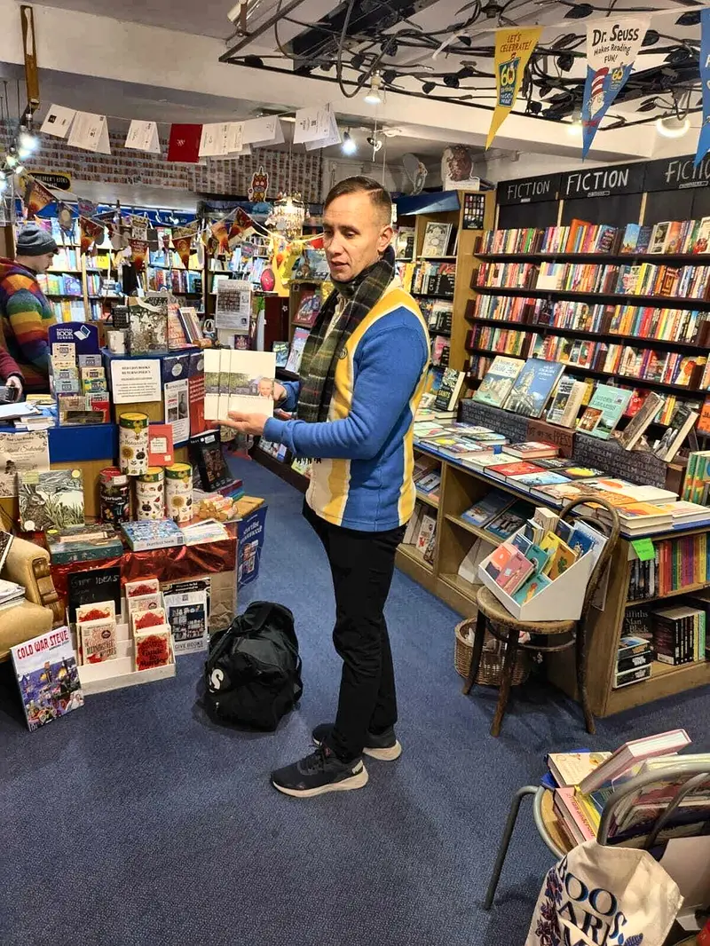 Local newspaper clipping about J. Johnson's book release